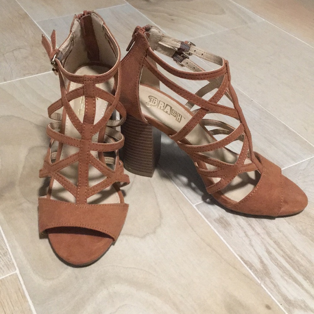 Brash Brown Geometric Heels